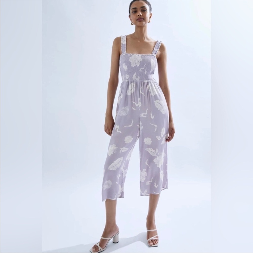 Wilfred Lavender Wide Leg‎ Smocked Chianti Jumpsuit